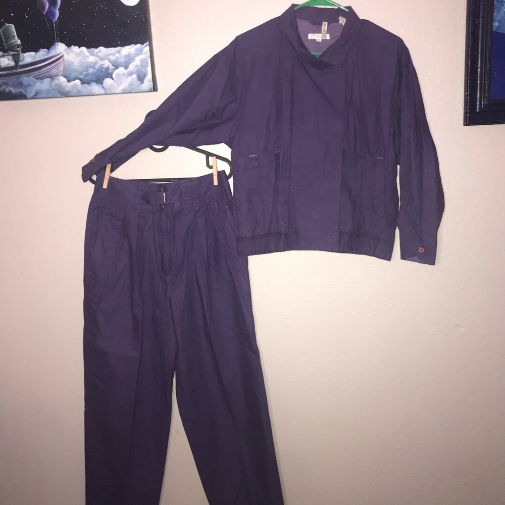 Vtg 80s/90s Christian Dior Streetwear 2 Piece Purple Matching Track Suit - Picture 7 of 16